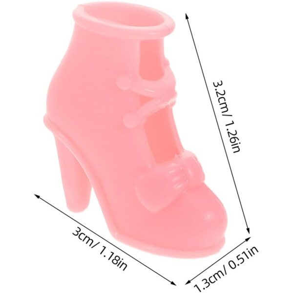 10 Paar Schuhe mit Absatz für 40-cm-Puppen – rosa Miniatur-Modeaccessoires