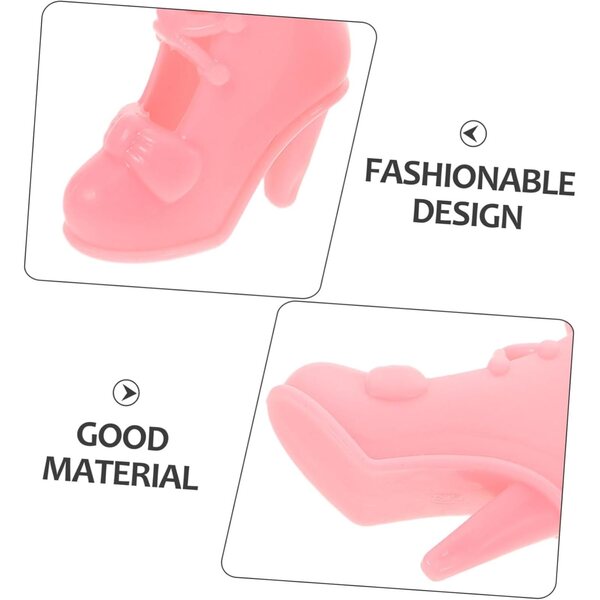 10 Paar Schuhe mit Absatz für 40-cm-Puppen – rosa Miniatur-Modeaccessoires
