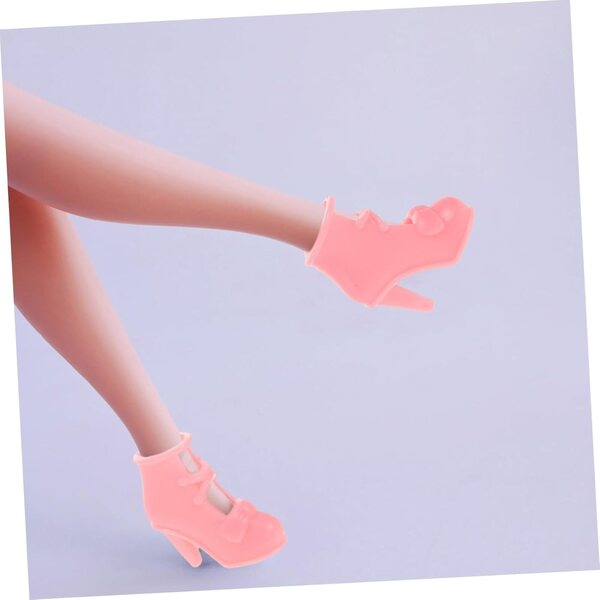 10 Paar Schuhe mit Absatz für 40-cm-Puppen – rosa Miniatur-Modeaccessoires