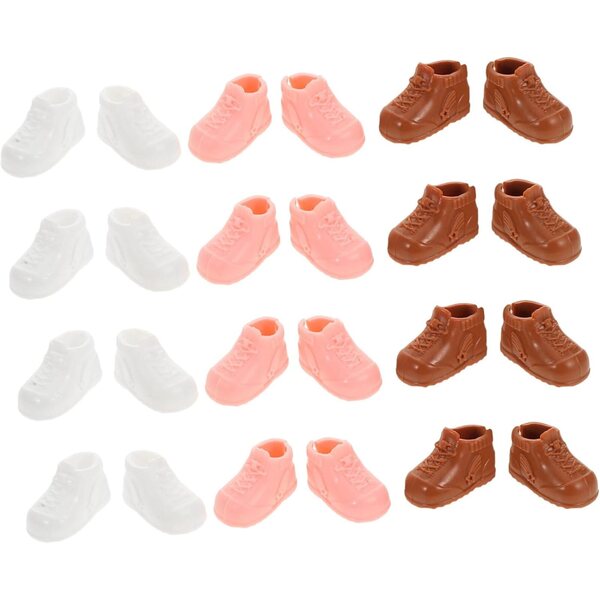 KOMBIUDA Scarpe Miniature per Bambole 12 Paia Sneakers Alte Stivaletti 17 cm