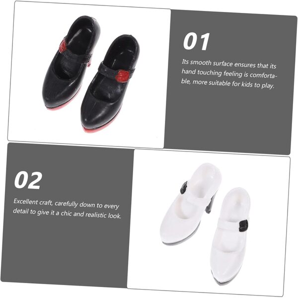 Scarpe Miniatura per Bambola 2 Paia Tacchi Alti Plastica Colori Assortiti Bambini