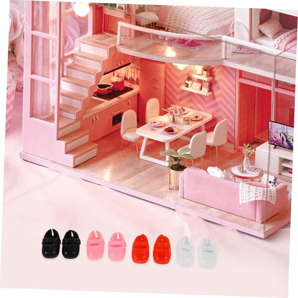 8 Paia Mini Scarpe Piane per Bambole Accessori Costume e Decorazioni Casa