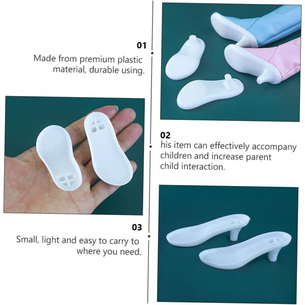 20 Suole in Plastica Resistenti per Scarpe di Bambole - Accessori Fai da Te
