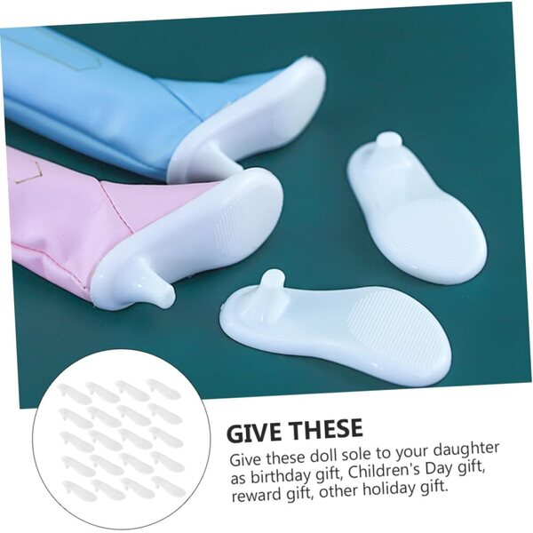 20 Suole in Plastica Resistenti per Scarpe di Bambole - Accessori Fai da Te