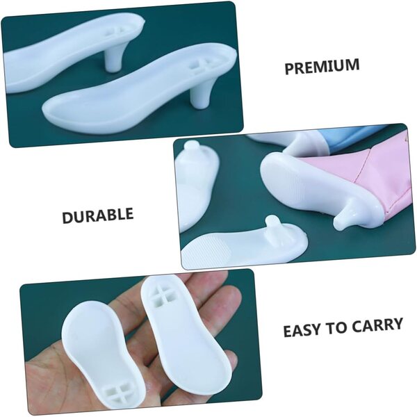 20 Suole in Plastica Resistenti per Scarpe di Bambole - Accessori Fai da Te