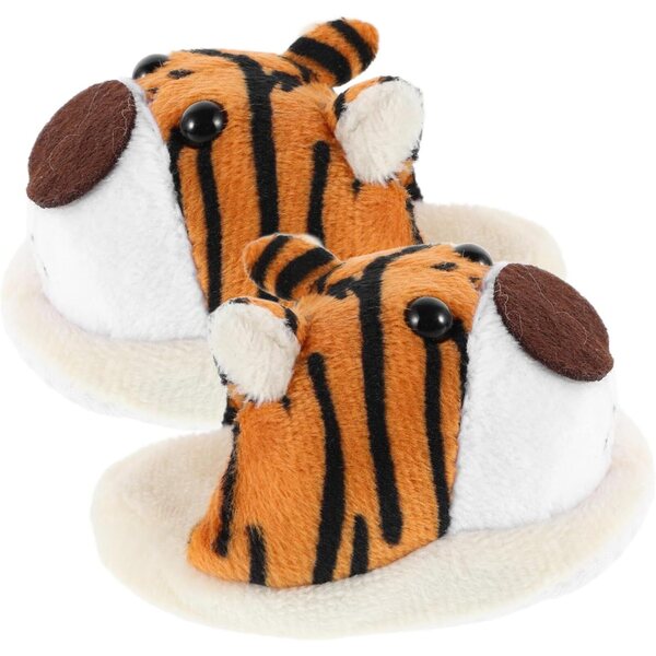Pantofole in peluche per bambole a tema animale, morbide e comode per inverno
