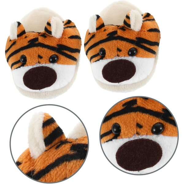 Pantofole in peluche per bambole a tema animale, morbide e comode per inverno