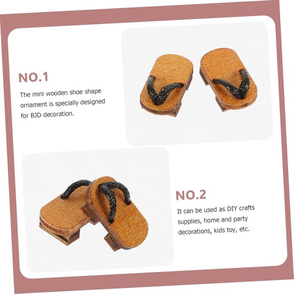 Mini Scarpe in Legno per Bambole BJD - Decorazioni Artigianali per Mini Case e Feste