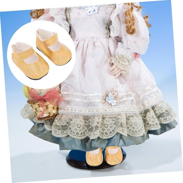 Scarpe per Bambola Stivali Miniatura Dorate Accessori Giocattolo per Bambole Femminili