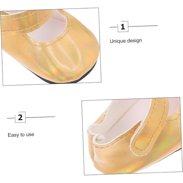 Scarpe per Bambola Stivali Miniatura Dorate Accessori Giocattolo per Bambole Femminili
