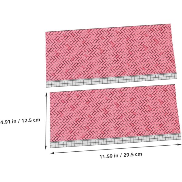 2 Stück diagonaler Miniaturboden aus rosafarbenem ABS für ein Haus im Maßstab 1:50, einfache Montage