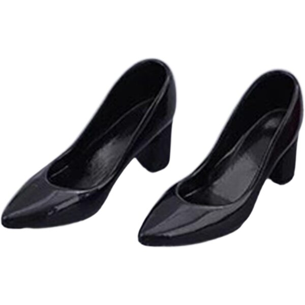 Schuhe mit hohen Absätzen für Puppen 30,5 cm – Stilvolle PVC-Miniatur 1/6 Schwarz