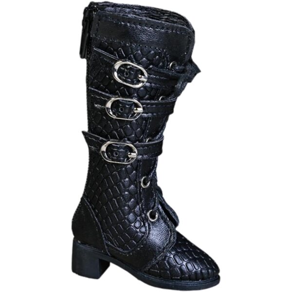 Scarpe BJD 1/4 Punta Punta Tacco Alto Nero in PU Eleganti per Bambole 18 Pollici