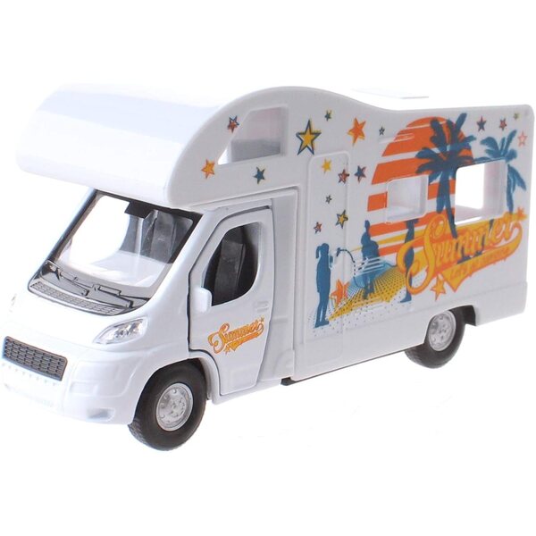 Toi-Toys Welly Camper giocattolo junior con motore pull-back, 12 cm, arancione
