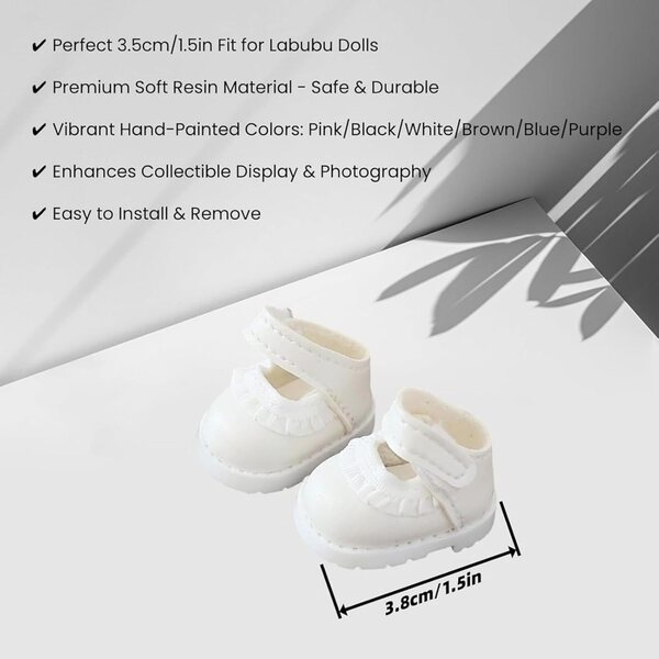 Kawaii Spitzenschuhe für 15–17 cm große Puppen, weiße Modeaccessoires YEHOOM