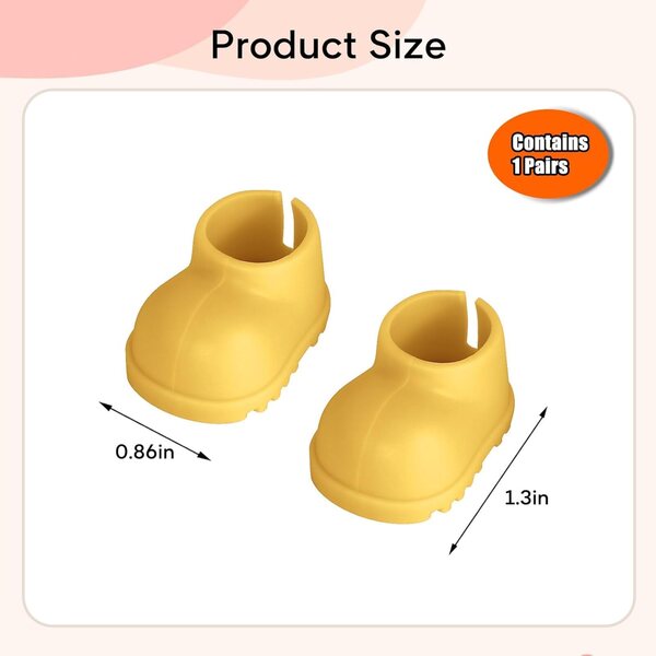 Sunla Silikonschuhe für 17 cm große Puppen – gelbe rutschfeste Stiefel