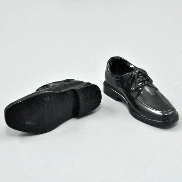 1/6 schwarze Schnürschuhe für männliche Actionfiguren 30,5 cm, Sohle 5 cm