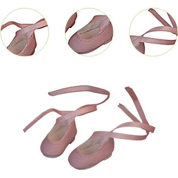 BJD Schuhe für 1/6 Puppen mit rosa Riemen – TTETTZ Dance Flats Shoes