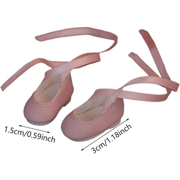 BJD Schuhe für 1/6 Puppen mit rosa Riemen – TTETTZ Dance Flats Shoes