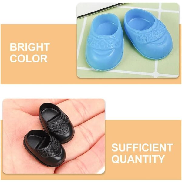 Vaguelly 5 Paar Miniaturschuhe für Puppenhäuser, realistische Accessoires aus Kunststoff