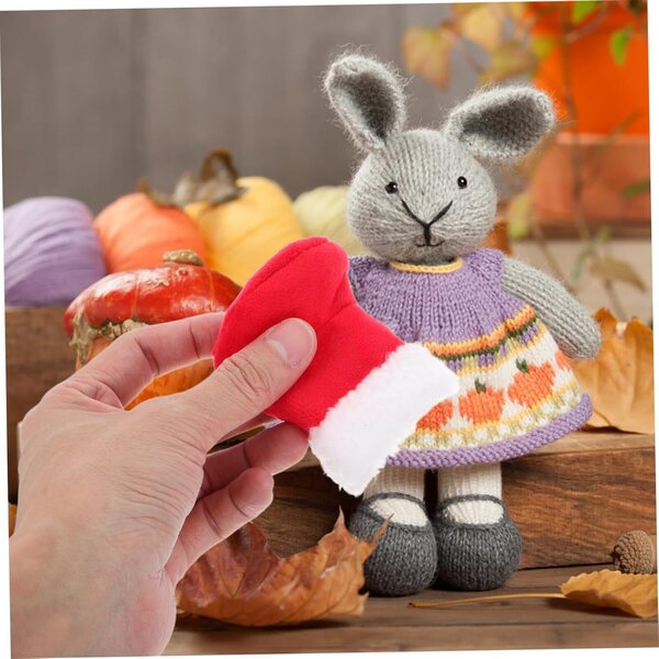 VICASKY Miniatur-Pelzstiefel für Puppen – rote Weihnachtsaccessoires