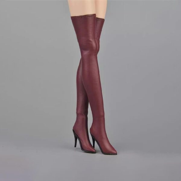 Rote hohe Stiefel für 12" Harilla 1:6 Puppen – Stilvolle und langlebige Absätze