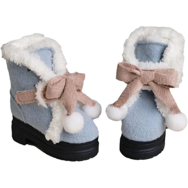 Miniatur-Winterschuhe aus Harz und Stoff für Puppen im Maßstab 1:4, Blau