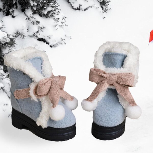 Miniatur-Winterschuhe aus Harz und Stoff für Puppen im Maßstab 1:4, Blau