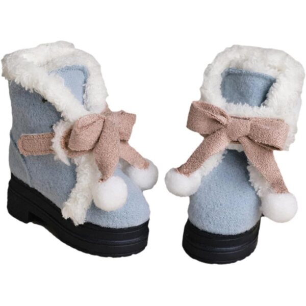Miniatur-Winterschuhe aus Harz und Stoff für Puppen im Maßstab 1:4, Blau