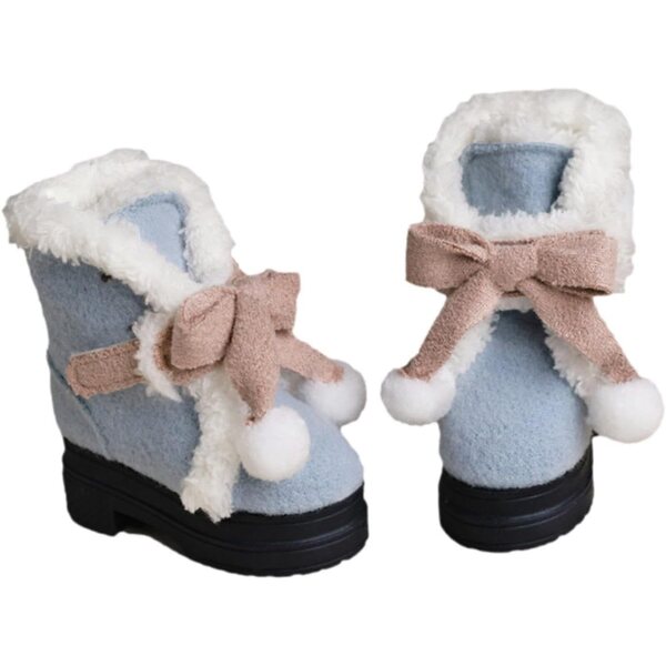 Miniatur-Winterschuhe aus Harz und Stoff für Puppen im Maßstab 1:4, Blau