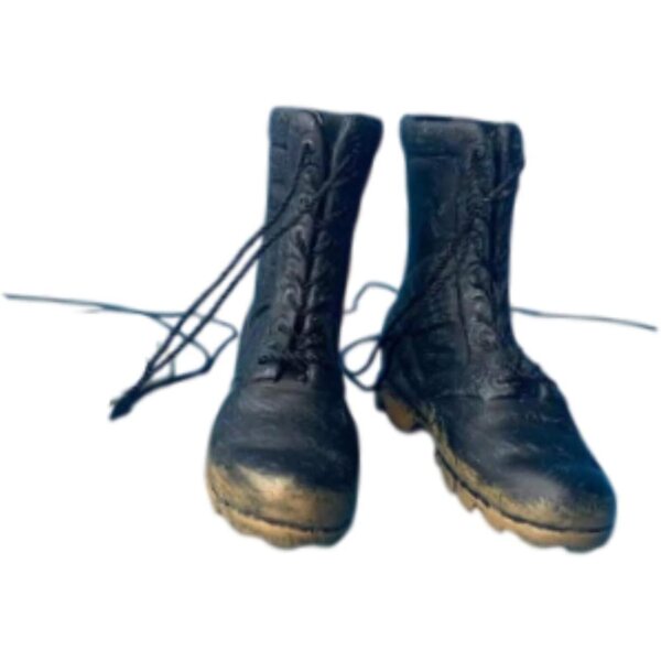 Schwarze Miniatur-Kurzstiefel im Maßstab 1:6 für 12-Zoll-Actionfiguren