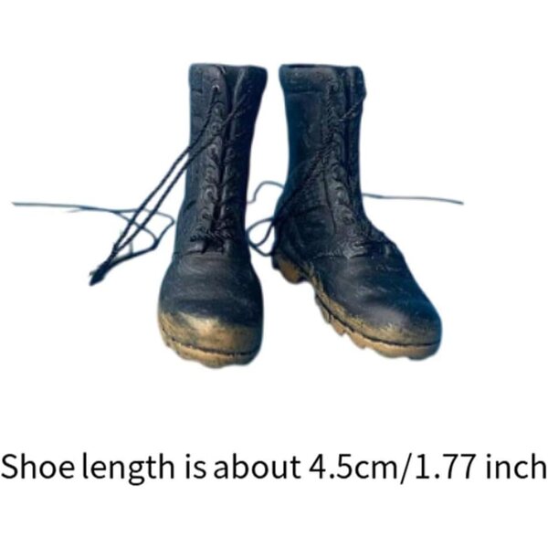 Schwarze Miniatur-Kurzstiefel im Maßstab 1:6 für 12-Zoll-Actionfiguren