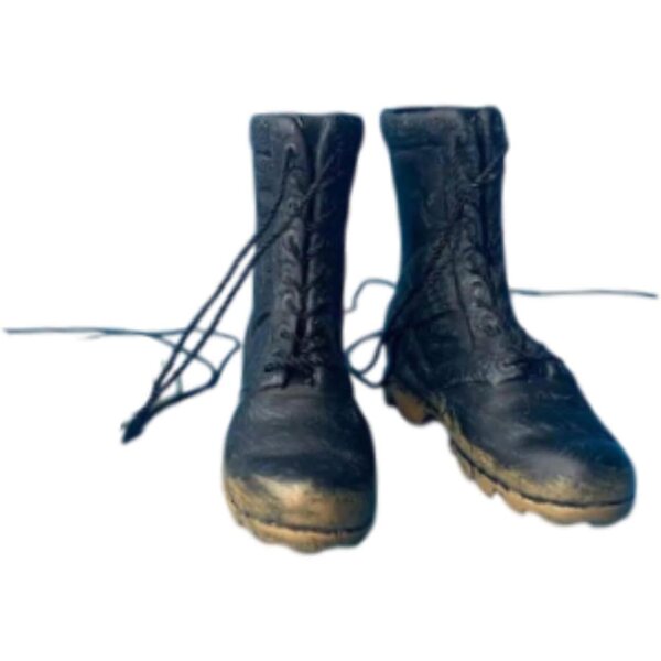 Schwarze Miniatur-Kurzstiefel im Maßstab 1:6 für 12-Zoll-Actionfiguren
