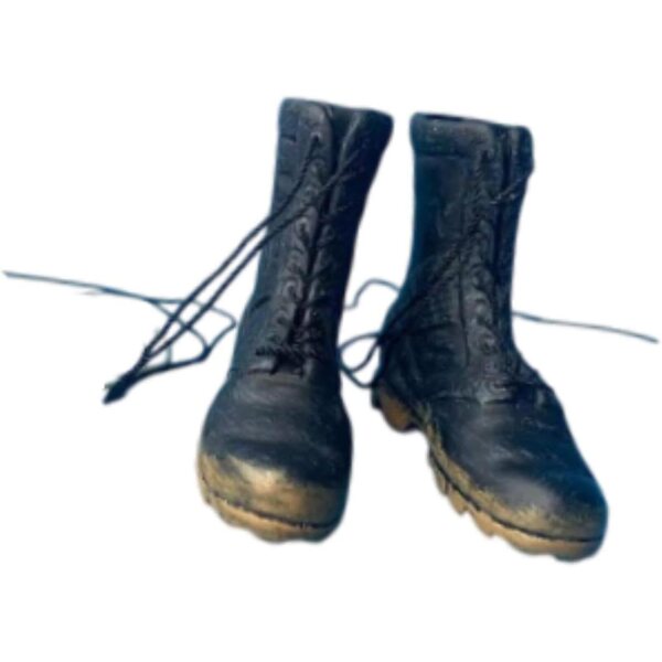 Schwarze Miniatur-Kurzstiefel im Maßstab 1:6 für 12-Zoll-Actionfiguren