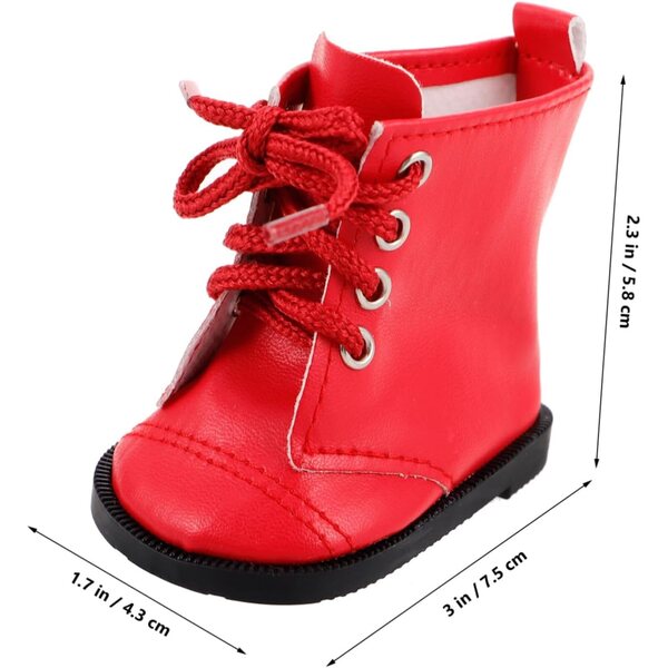 Stivali rossi in PU per bambole da 45 cm - Scarpe alla moda e dettagli realistici
