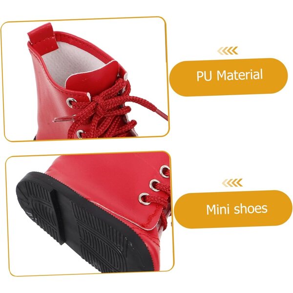 Stivali rossi in PU per bambole da 45 cm - Scarpe alla moda e dettagli realistici