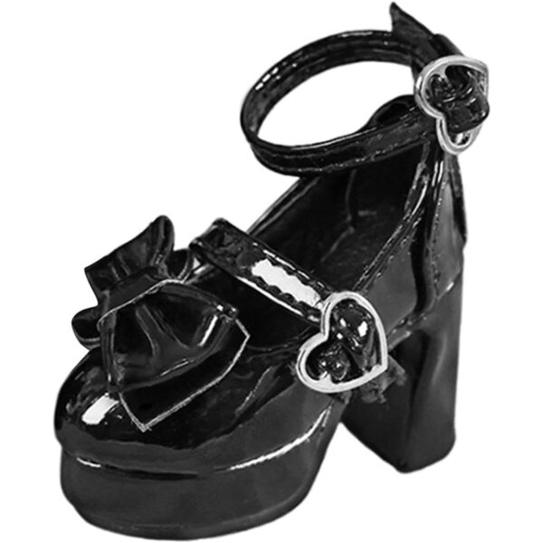 Schuhe mit hohen Absätzen für weibliche Actionfiguren im Maßstab 1:4, realistisches Schwarz