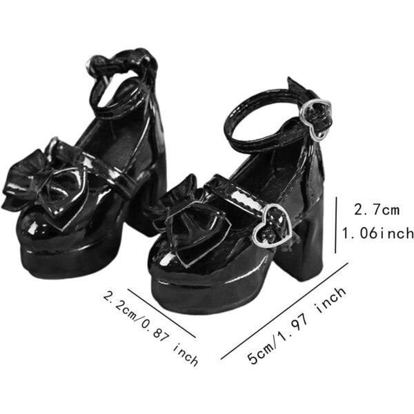Schuhe mit hohen Absätzen für weibliche Actionfiguren im Maßstab 1:4, realistisches Schwarz