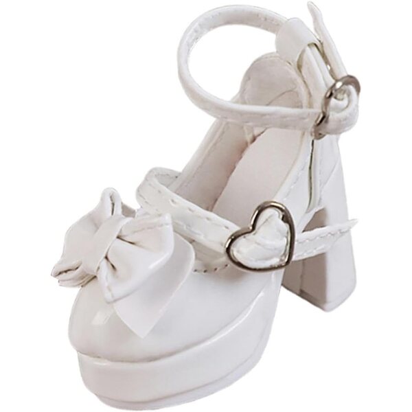 Damenschuhe mit hohen Absätzen im Maßstab 1:4, realistisches und robustes PU-Material, weiß