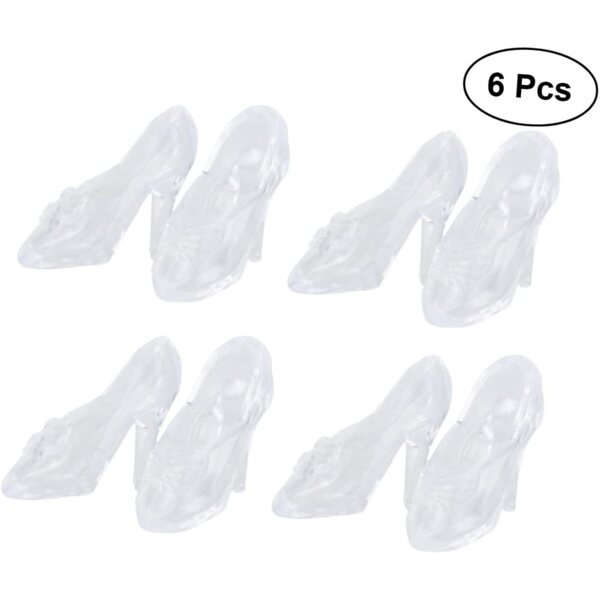 TOPBATHY 6 Mini-Slipper aus transparentem Vinyl mit hohem Absatz für Partys und Gastgeschenke