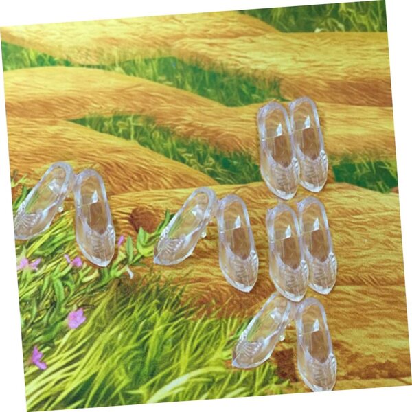 TOPBATHY 6 Mini-Slipper aus transparentem Vinyl mit hohem Absatz für Partys und Gastgeschenke