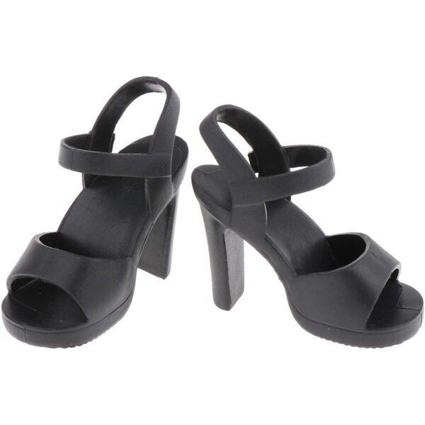 Schwarze Jelly-Schuhe für BJD 1/4 Puppen, sommerliche lässige hohe Sandalen 45 cm