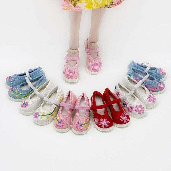 Gestickte Schuhe mit niedrigem Absatz für SD 1/3 60 cm Puppe – Uteruik Casual Accessoire