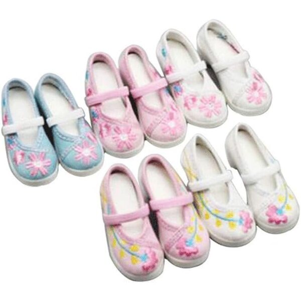 Gestickte Schuhe mit niedrigem Absatz für SD 1/3 60 cm Puppe – Uteruik Casual Accessoire