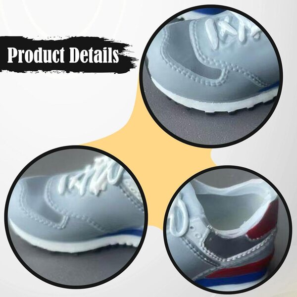 Sharplace Shoes Sneakers Miniatur 1/6 aus PVC, bequem und lässig im Retro-Stil, Grau