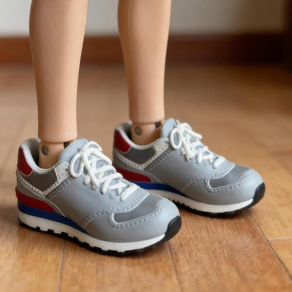 Sharplace Shoes Sneakers Miniatur 1/6 aus PVC, bequem und lässig im Retro-Stil, Grau