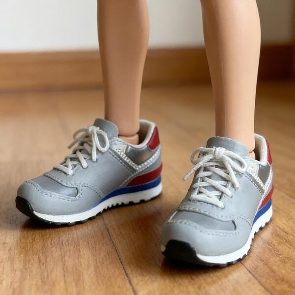 Sharplace Shoes Sneakers Miniatur 1/6 aus PVC, bequem und lässig im Retro-Stil, Grau