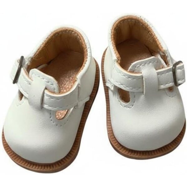 Scarpine BJD per Bambole 20 cm in PU stile classico T-strap Bianco - predolo