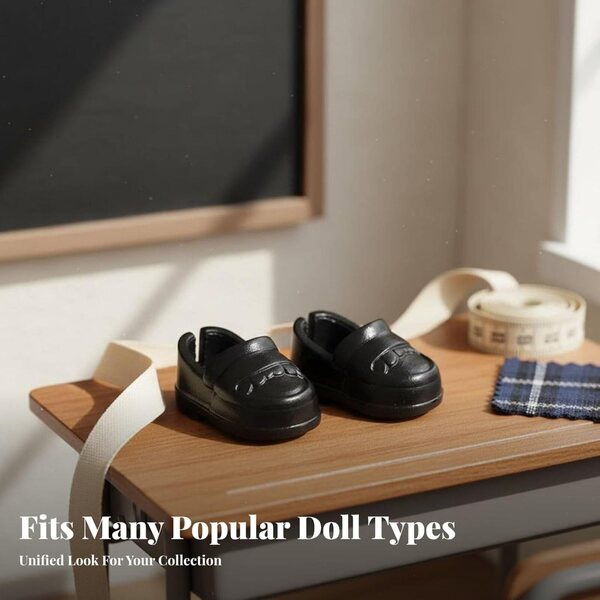 1/12 BJD Puppenschuhe, einheitlicher Stil, schwarz, leicht zu tragen MotiveTech