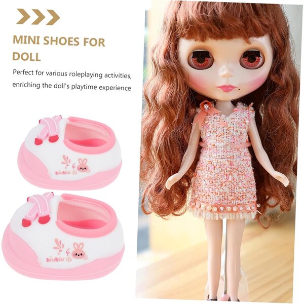 Miniaturschuhe für 20-cm-Puppen im Tierdesign – Prinzessinnen-Modeaccessoires